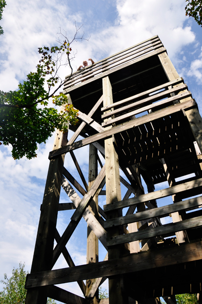 Lee Duquette at the top of the observation tower